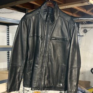 Andrew Marc Black Leather Performance Jacket